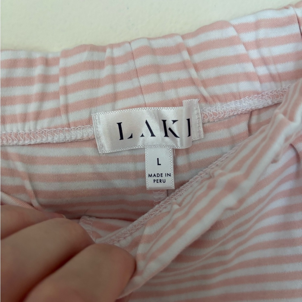 LAKE Pink & White Stripe Pajamas - Picture 5 of 6